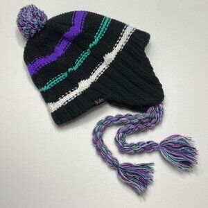 Bula knit hat with ear flaps and pom